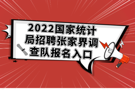 2022国家统计局招聘张家界调查队报名入口